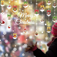 Santa Claus Snowflake Wall Sticker Home Decoration 30x80CM