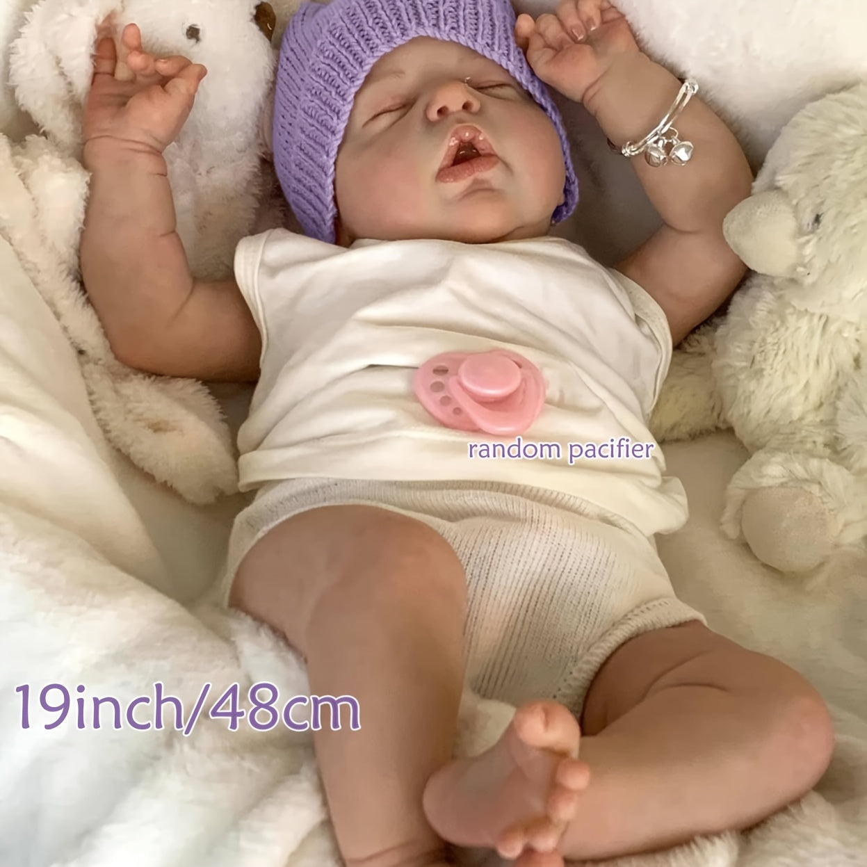 19 Inch Soft Body Reborn Sleeping Baby Doll With 3D Skin