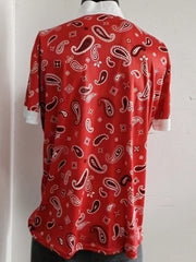 Men's African Print Zip Up Polo Shirt Traditional Design Summer Pullover