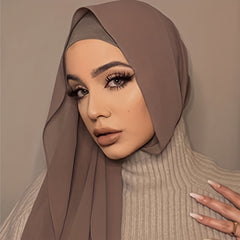 Chiffon Hijab Solid Head Scarf Vintage Shawl Windproof Head Wraps