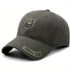 Camouflage Cotton Adjustable Mens Peaked Cap With U S Embroiderey