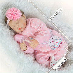 20" Reborn Dolls Soft Body Lifelike Dolls Open Eyes Dolls With Clothes & Toy
