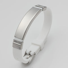 Personalized Titanium Steel Silicone Couple Bracelet