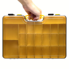 1pc Yellow Double sided Box Parts Box Tool Box Plastic Household