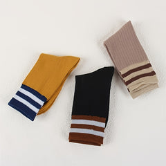 Striped Trim Mid Tube Socks Women's Sports & Casual Socks