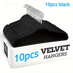 10pcs Velvet Hangers Non Slip Space Saving 360 Rotating