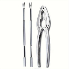 3pcs Crab Eating Tools Crab Pliers And Stainless Steel Crab Needle Set