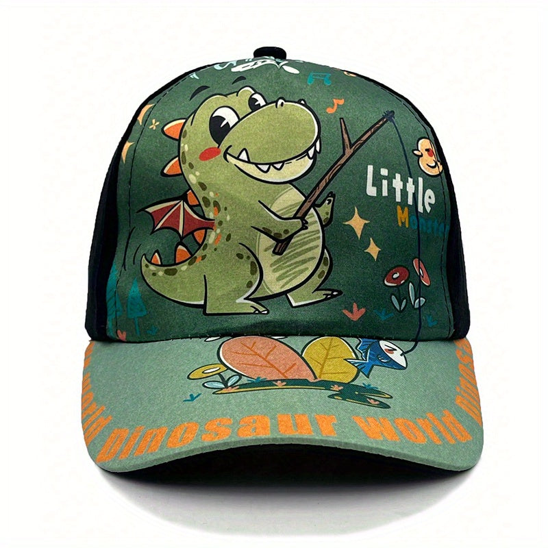 Dinosaur & Letter Graphic Baseball Cap for Toddler Kids