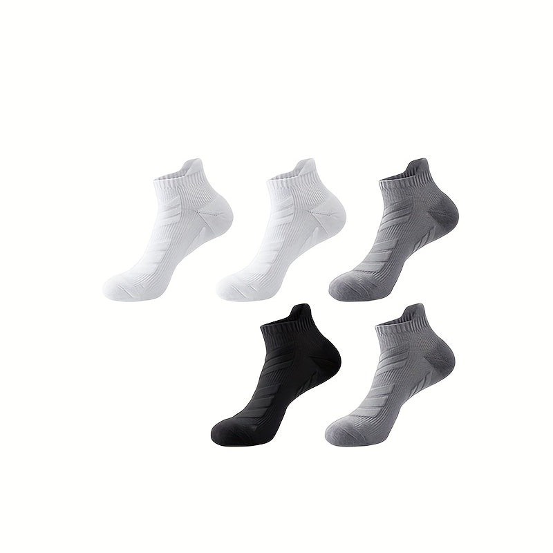 Men's Moisture Wicking Ankle Sports Socks 5 Pairs