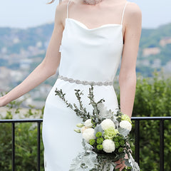 Rhinestone Bridal Belt Wedding Dress Waist Chain Sash Belt Handcrafted Wedding