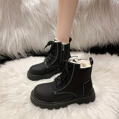 Women's Non Slip Snow Boots Warm Medium Tube Zipper Shoes