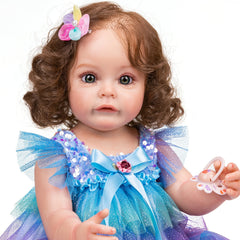 22'' Full Body Silicone Reborn Princess Doll Waterproof Toy