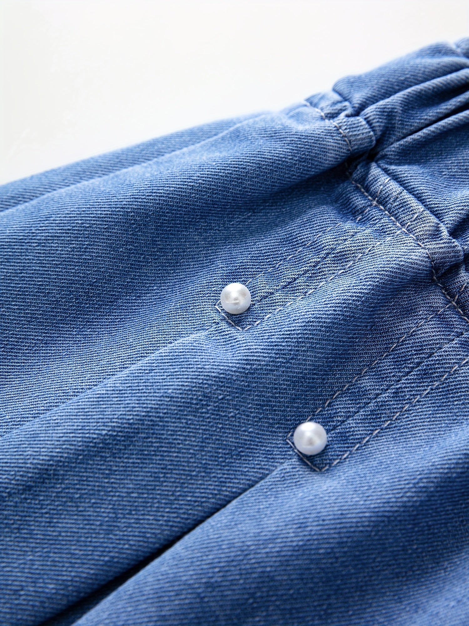 Girls' Denim Elastic Waist Shorts