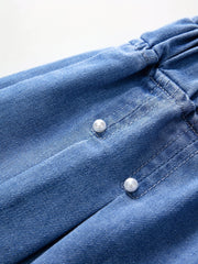 Girls' Denim Elastic Waist Shorts