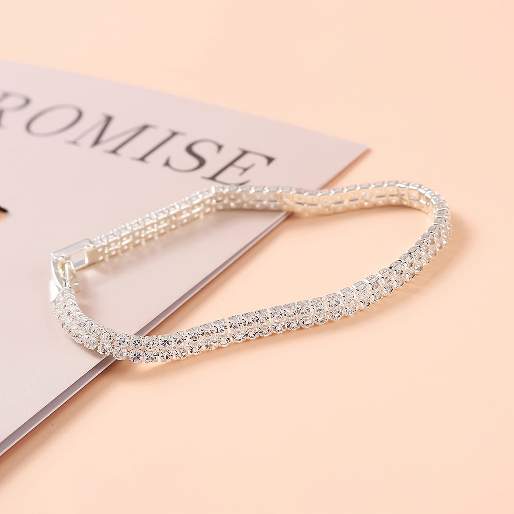 Rhinestone Alloy Bracelet Zircon Banquet Dress Accessory