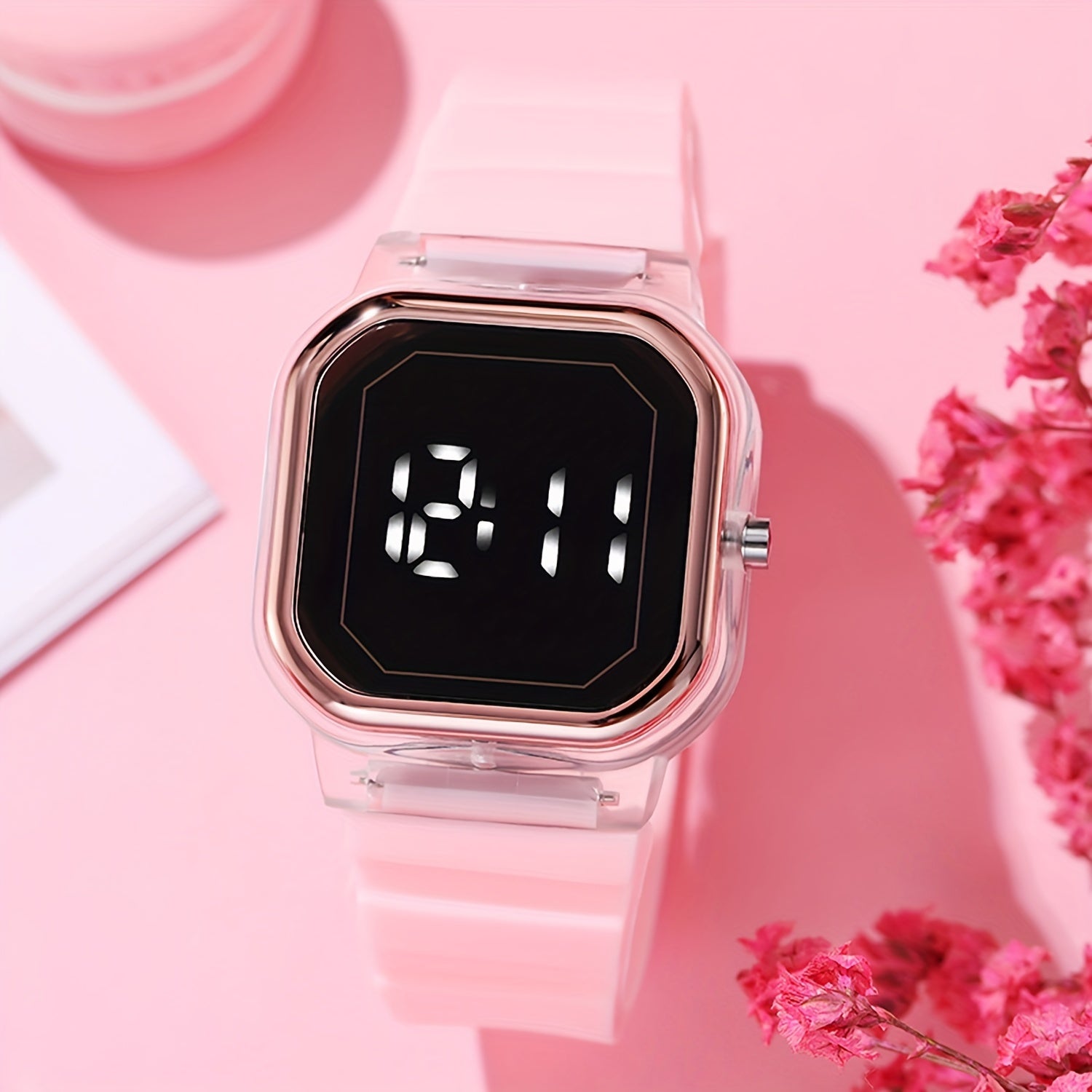 Colorful Digital Watch LED Display Button Setting Electronic Watch