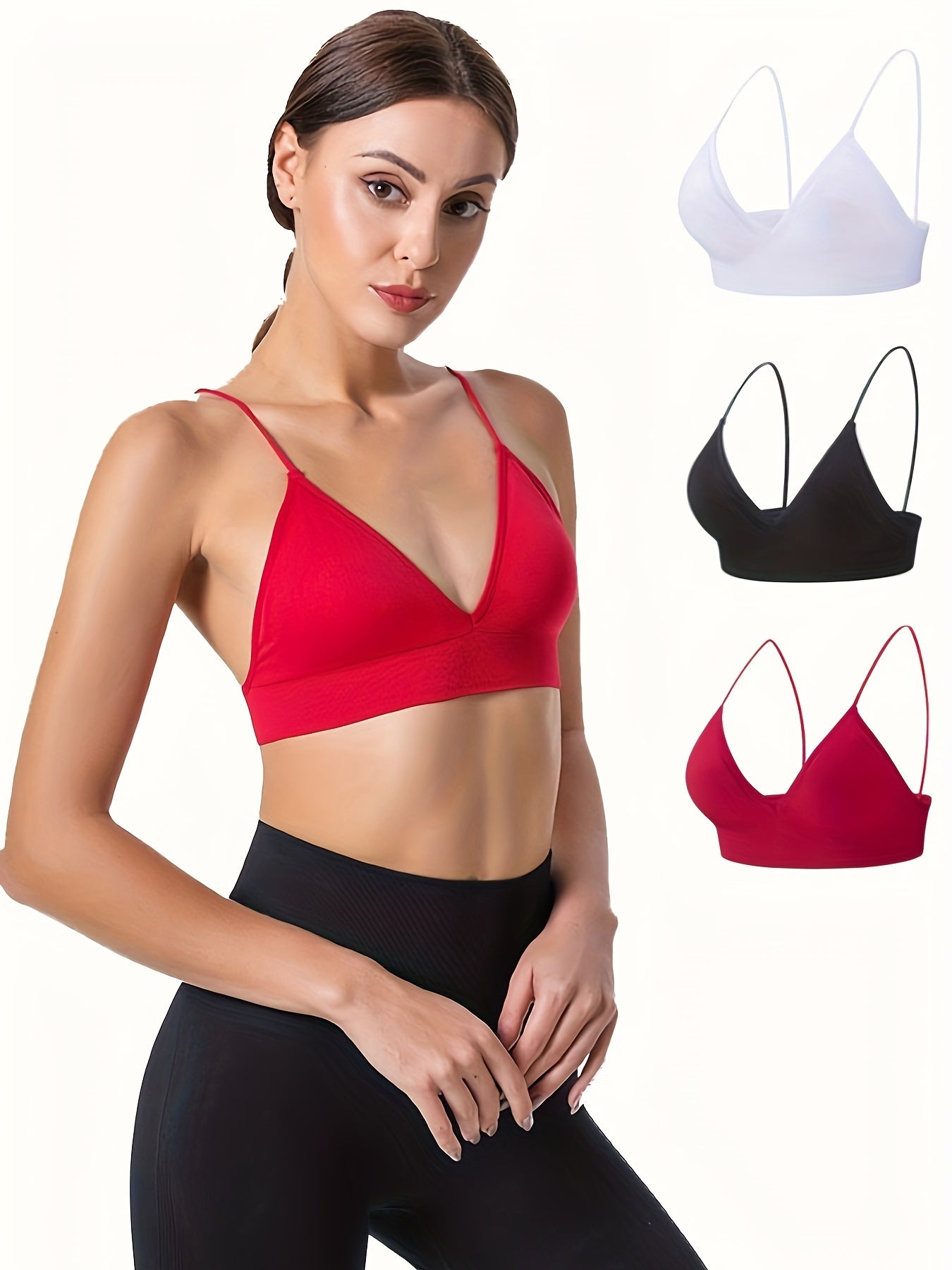 3pcs Wireless Bras Comfy & Breathable Stretch Intimates Bra
