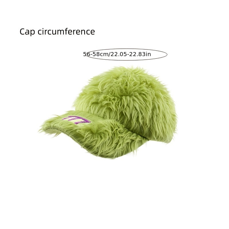 Retro Embroidered Plush Peaked Cap Unisex
