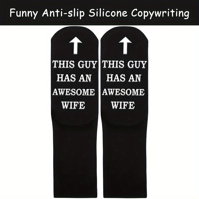 Men's Creative Letter Graphic Cotton Blend Mid Crew Socks