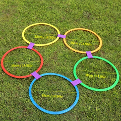 Hopscotch Ring Set 10 Hoops 10 Connectors Agility Circles for Trainers