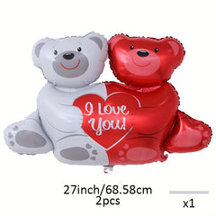 2pcs Love Bear Matte Airplane Rainbow Brown Bear Car Polyester Aluminum Film