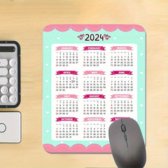 Pink Heart Mouse Pad - Non Slip Rubber Mouse Mat - 24.13 x 20.07 cm