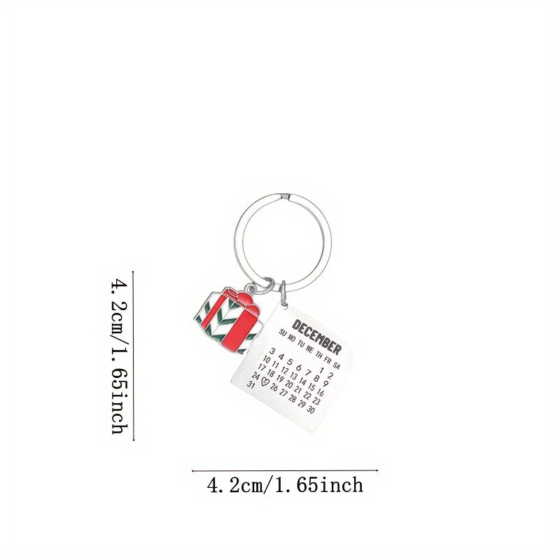 Santa Claus Christmas Calendar Key Chain Bag Purse Car Key Pendant Gift