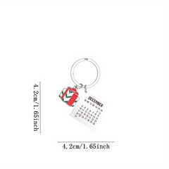 Santa Claus Christmas Calendar Key Chain Bag Purse Car Key Pendant Gift