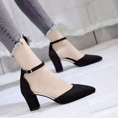 Women's Solid Wedges Sandals Point Toe Strappy Back Shoes