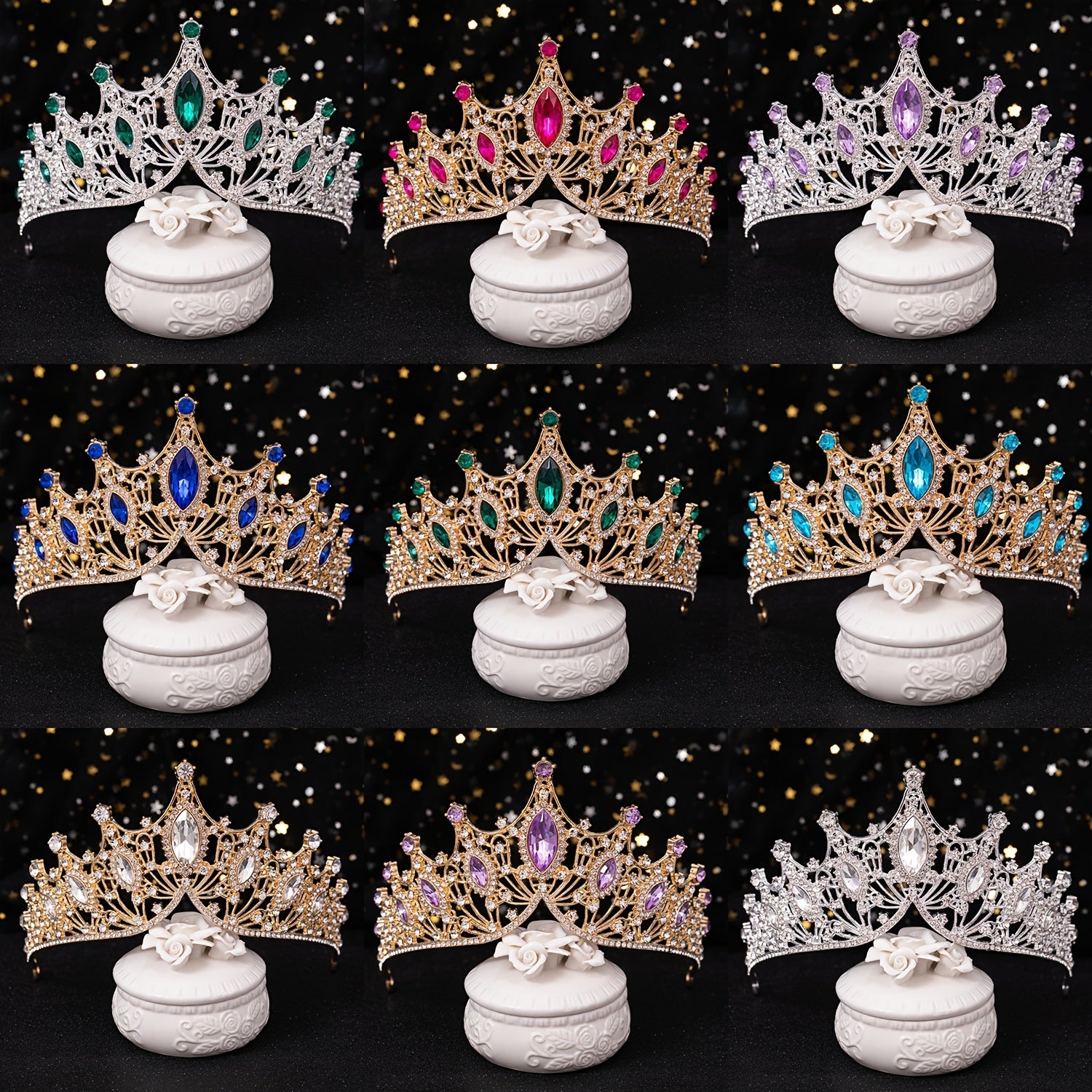 Rhinestone Crown Headband Wedding Bridal Hairband Party Tiara Decorations