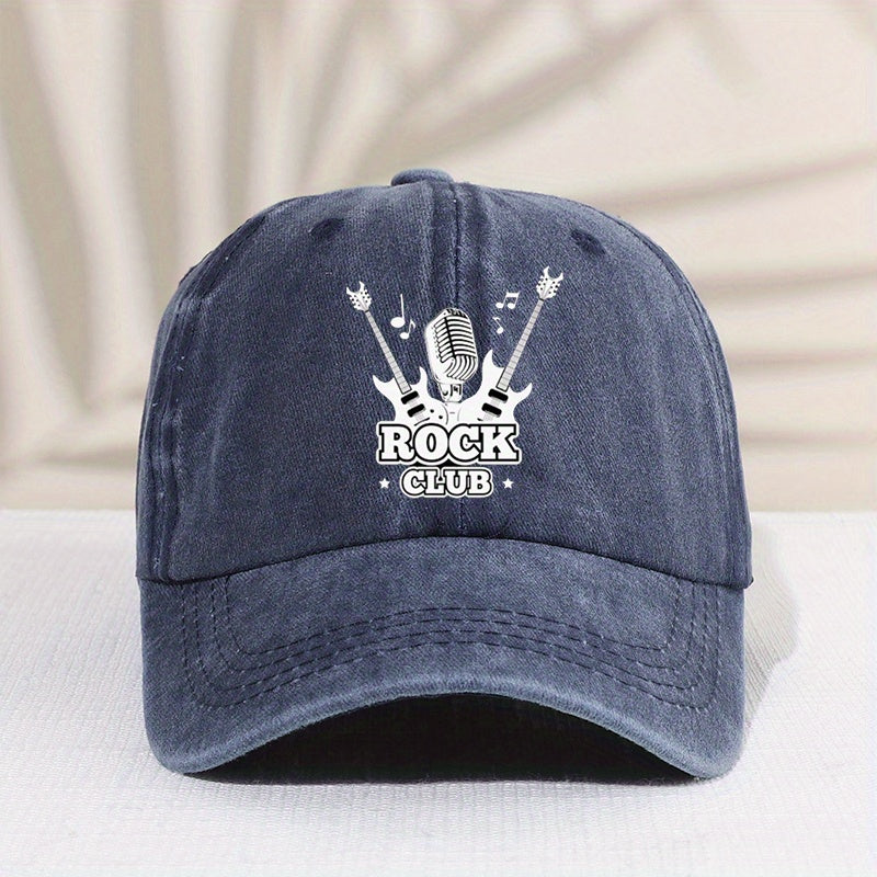 Casual Vintage ROCK CLUB Distressed Cap Sun Protection Comfortable Cap