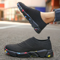 Women's Breathable Slip On Woven Sneakers Lightweight Low Top Trainers