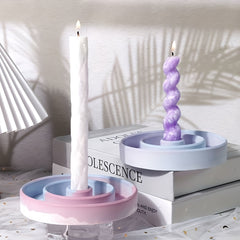 Circular Resin Candlestick Silicone Mold for Aromatherapy Sticks