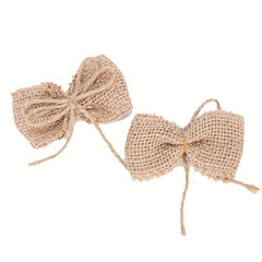 5pcs Sackcloth Bow Double Rope Cloth DIY Craft Decoration