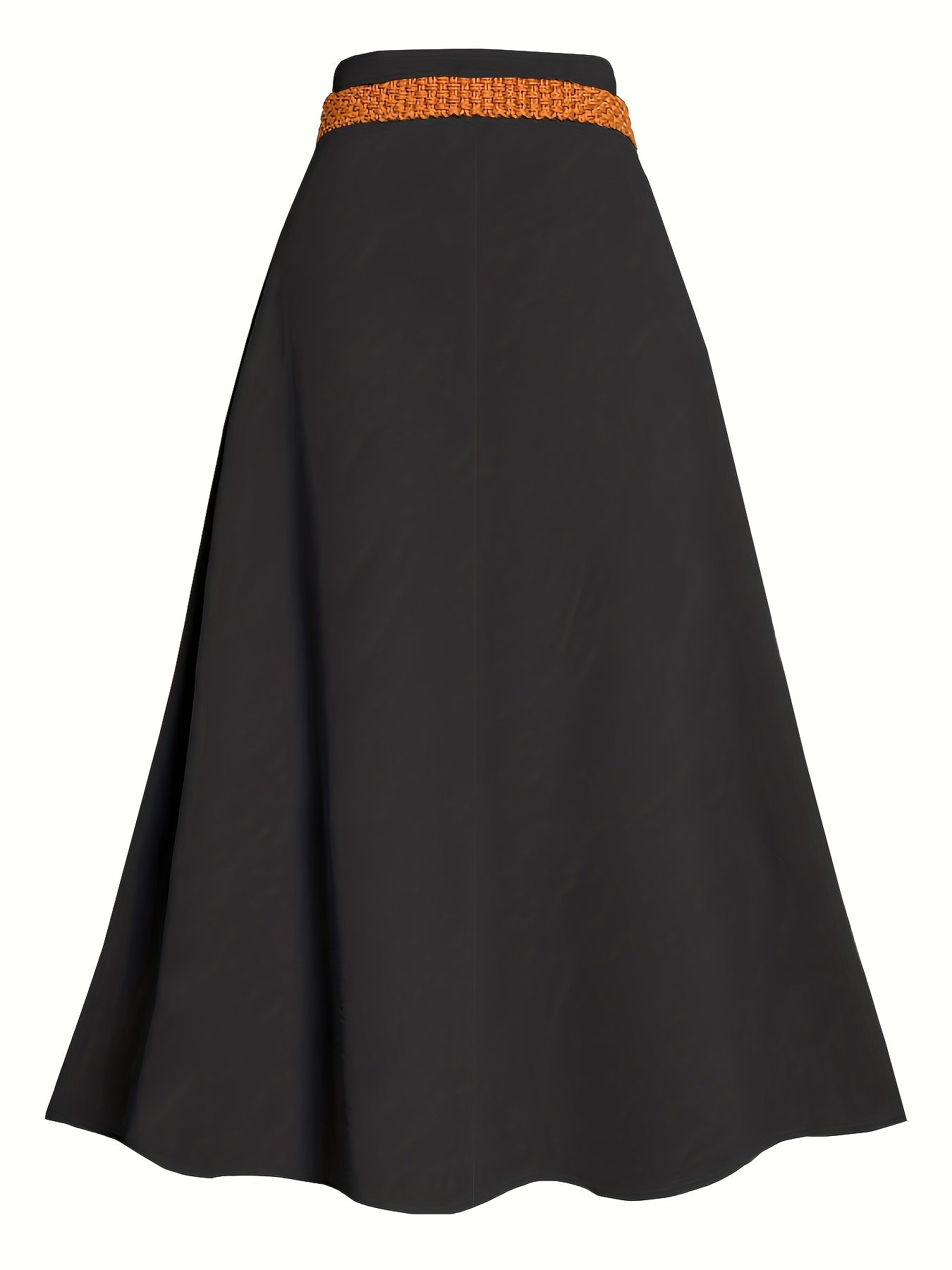 Women's Solid Button High Rise Maxi Skirt