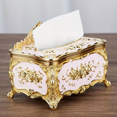 Rose Crown Tissue Box Holder for Home Living Room Hotel Bar Toilet Bath