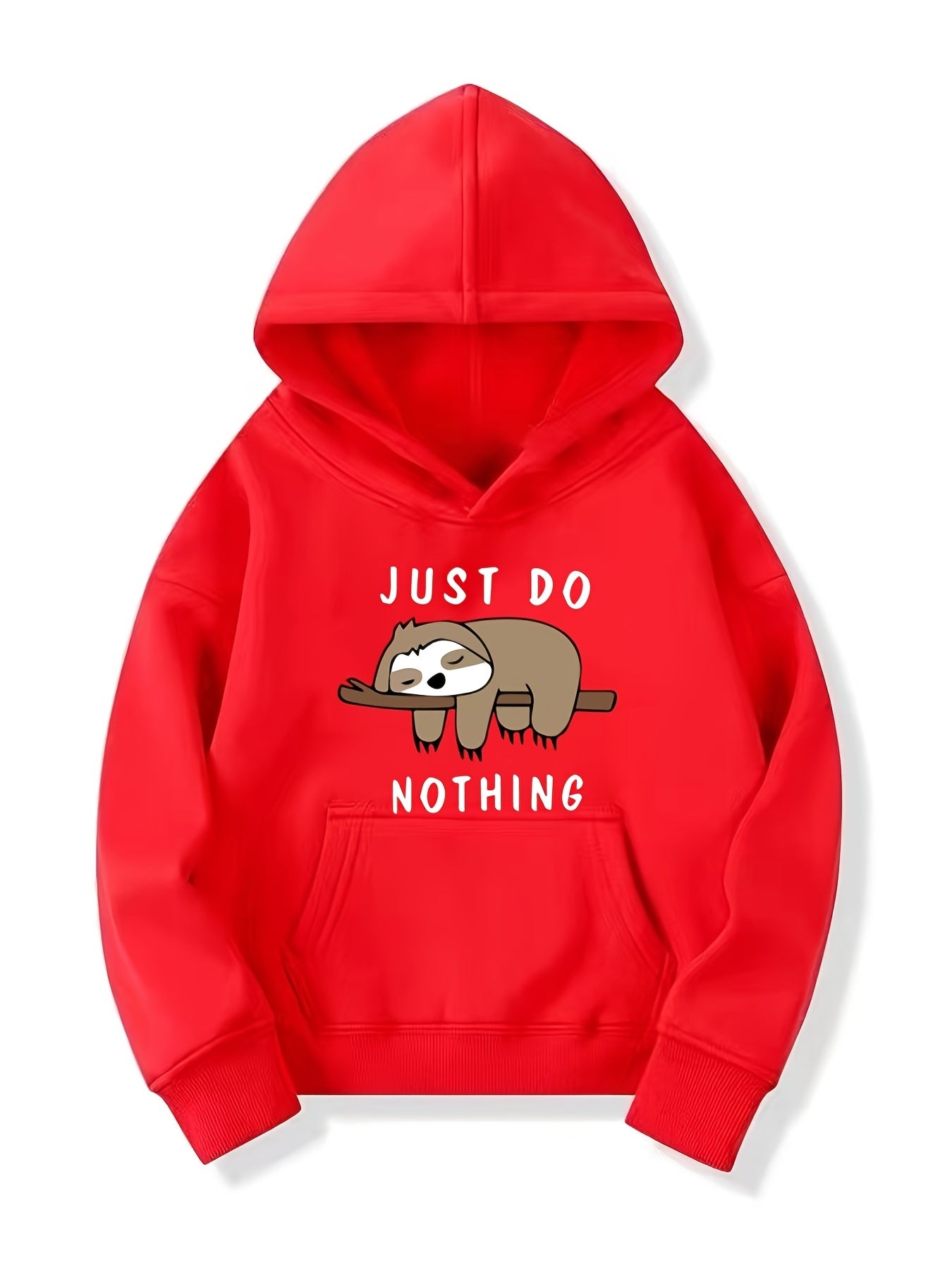 Girls Sloth Print Hooded Sweatshirt Top Long Sleeve Pullovers