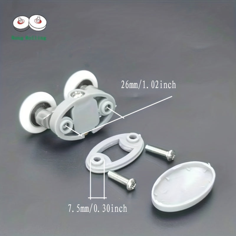 4pcs Shower Room Pulley Whower Door Rollers Runners Two Wheels