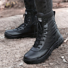 Men's Zipper Tactical Boots Anti-skid Lightweight for Training