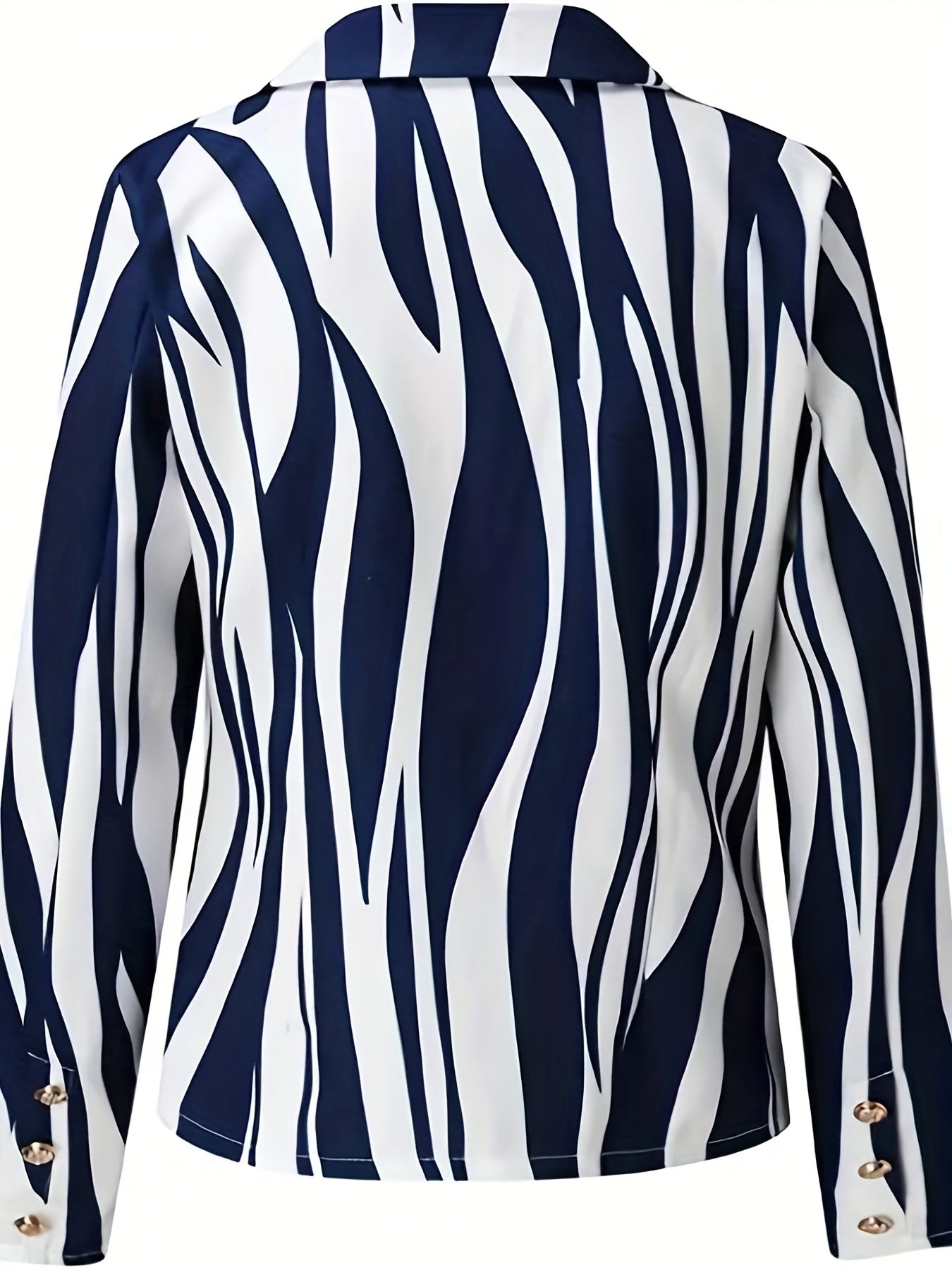 Chain Print Double Breasted Long Sleeve Blazer