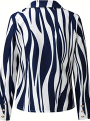 Chain Print Double Breasted Long Sleeve Blazer