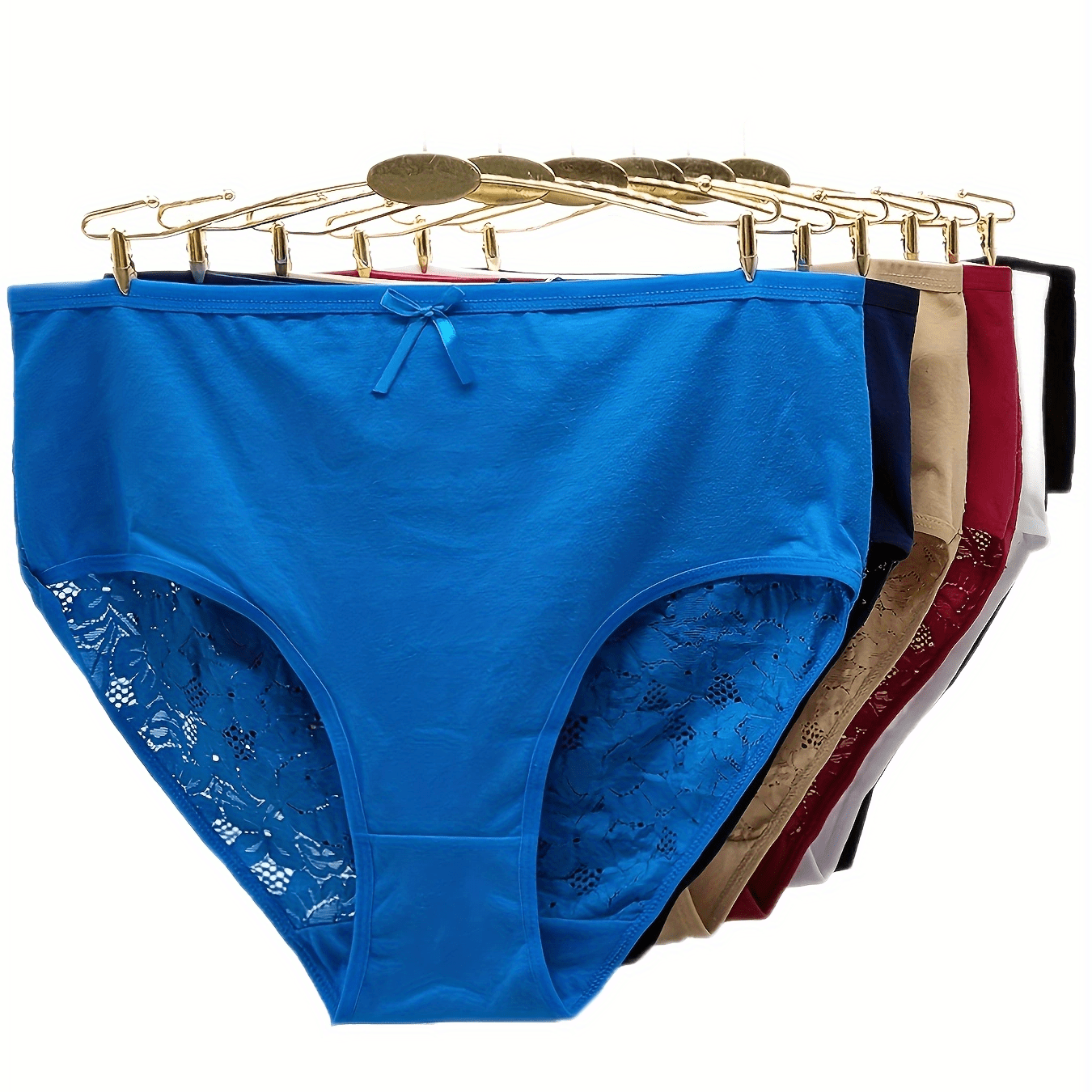 6pcs Lace Briefs Comfy & Stretchy Intimates Panties
