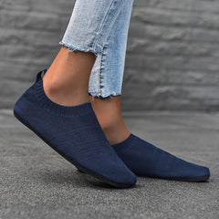 Women's Knit Indoor Sock Slippers Comfy Round Toe Anti-skid House Shoes