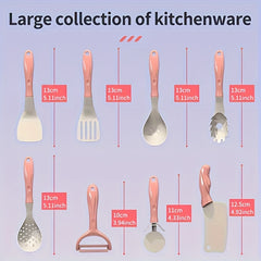Kids Pretend Play Kitchen Toy Realistic Cooking Set