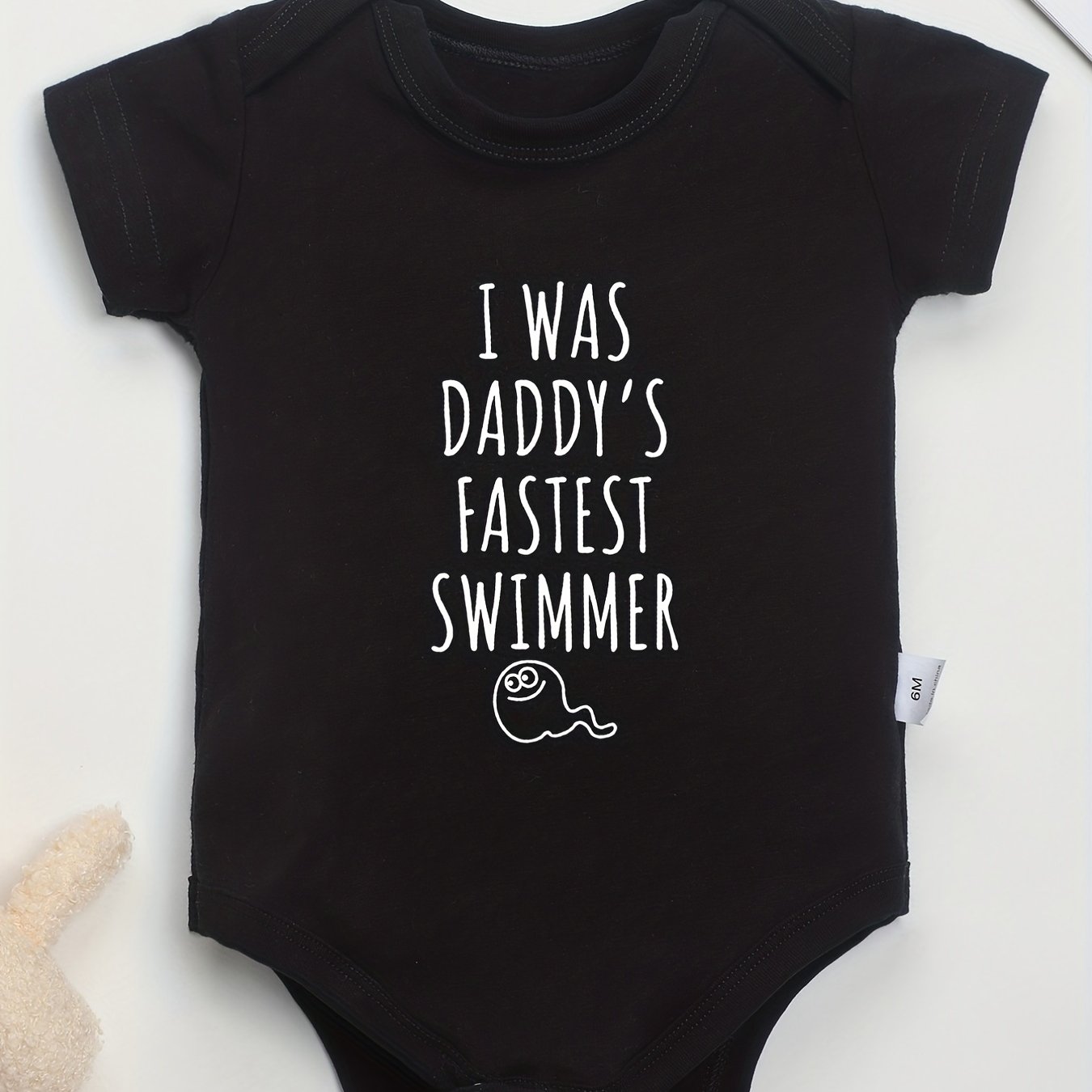 Cotton Baby Onesies Daddy's Fastest Swimmer Letter Print Romper 0-24M