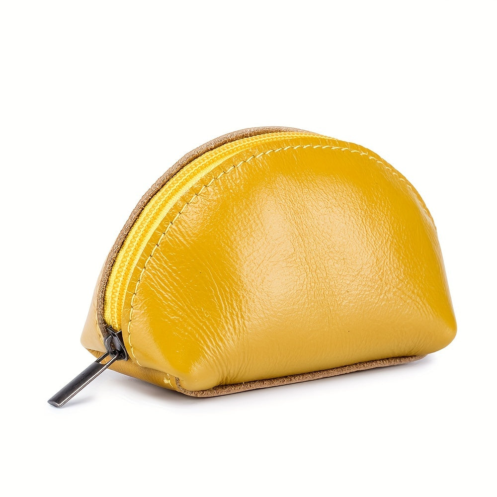 Small Leather Coin Purse Zipper Storage Bag