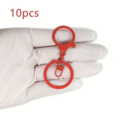 10pcs Colorful Zinc Alloy Hanging Buckle Keychain Bag Pendant Ornament