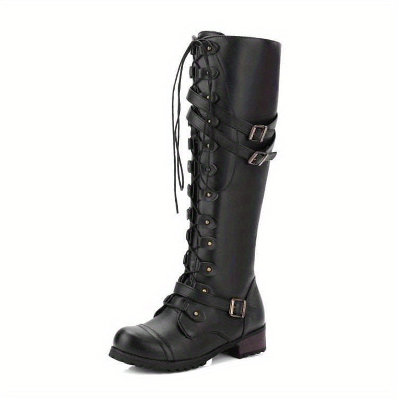 Women's Knee High Lace Up Riding Boots