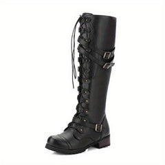 Women's Knee High Lace Up Riding Boots