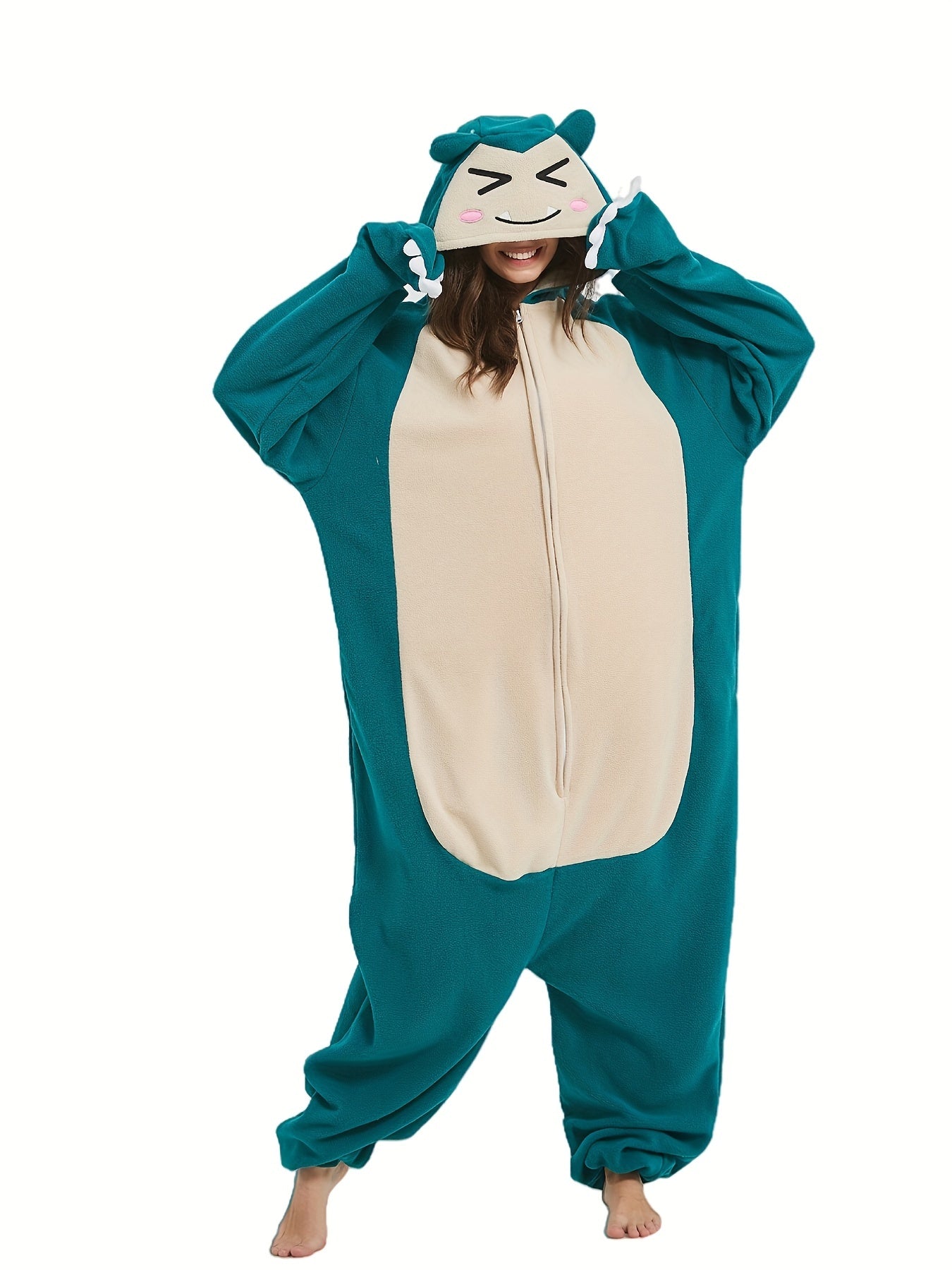 Cartoon Animals Halloween Pajama Long Sleeve Hooded Jumpsuit